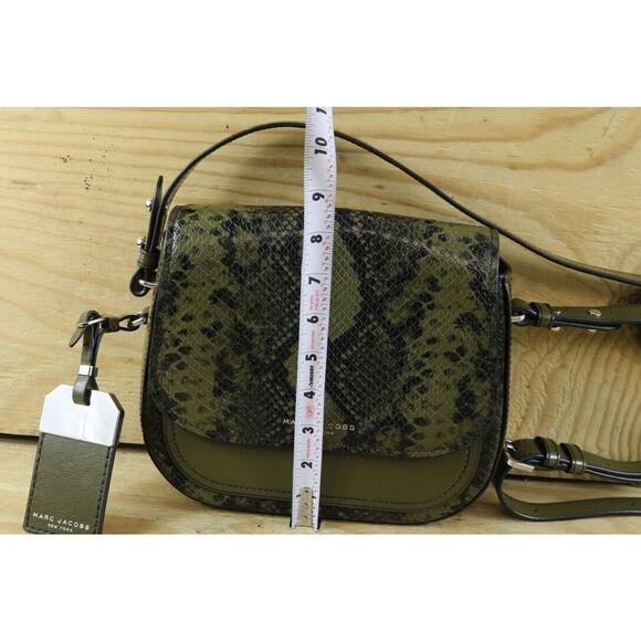 Marc Jacobs Bag Womens Leather Rider Embossed Green Snakeskin Crossbody Shoulder - Picture 4 of 16